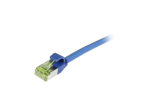 Patchkabel Rj45 Cat6a 500 Mhz 15 M Blå Sstpsftp Slimline Rund D45 Mm Tpelszhsuperflex Awg28 Med Cat7 Rørkabel Synergy 21
