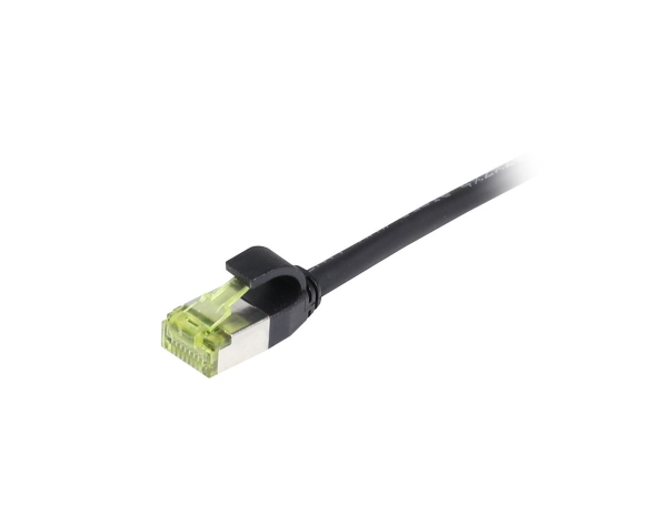Patchkabel RJ45 CAT6A 500Mhz 015m svart SFTP slimline rund d45mm TPELSZHSuperflex AWG28 med CAT7 råkabel Synergy 21 | Datortillbehör - Kablar & adaptrar - Nätverkskablar | GameStuff