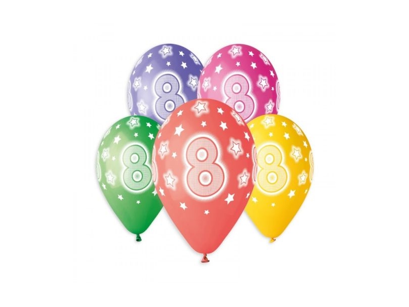 Balloner 8 År, 5 Stk