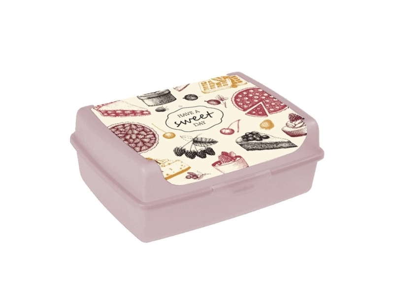 Partikas Uzglabasanas Trauks Click-Box Midi 1L Carla "Sweet Day" 17X13x7cm Roza 4052396081473