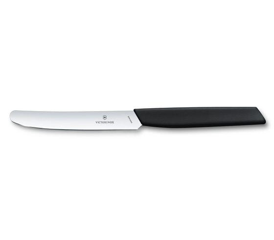 Victorinox Swiss Modern Tafelmesser, Tischmesser, Einteilige Konstruktion, 11 Cm, Edelstahl, Edelstahl, Schwarz
