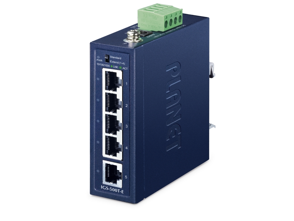 Planet Igs-500T-E Netzwerkverbindungen Unmanaged Gigabit Ethernet (10/100/1000) Blau