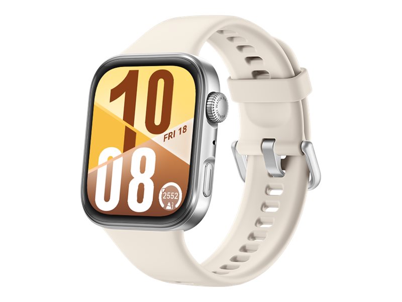 Huawei Watch Fit 4 - Aluminiumlegering - smart klocka med rem - fluoroelastomer - vit - handleds: 130-210 mm - display 1.82 - NFC, Bluetooth - 27 g  - aluminium vit