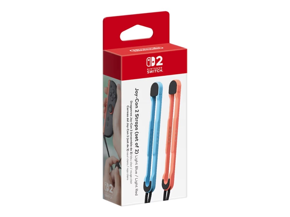Nintendo Joy-Con 2 Straps (Set Of 2) Light Blue / Light Red, Nintendo Switch 2, Hand Strap, Blue, Red, Nintendo, Joy-Con 2, China