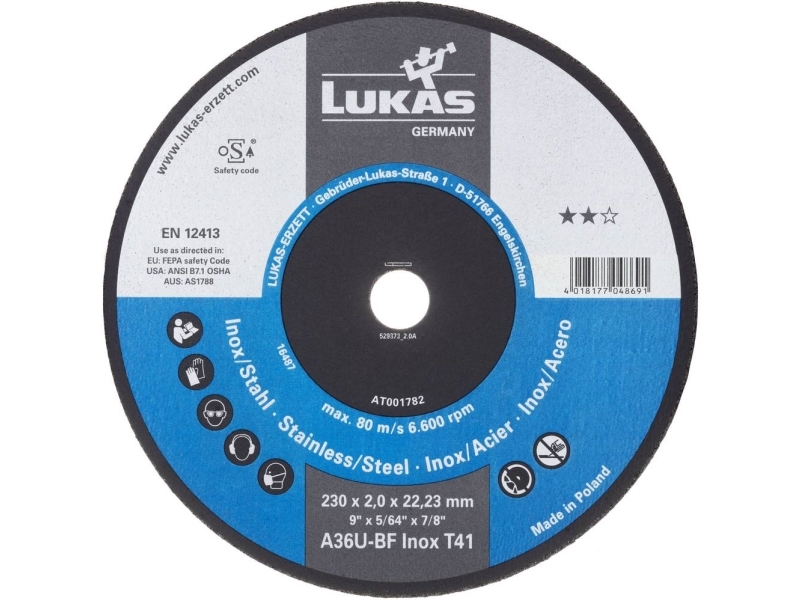 LUKAS-ERZETT T41 180x2,0x22,23 A36U-BF AT001743V9802 Kapskivsats 180 mm 22,23 mm 25 st