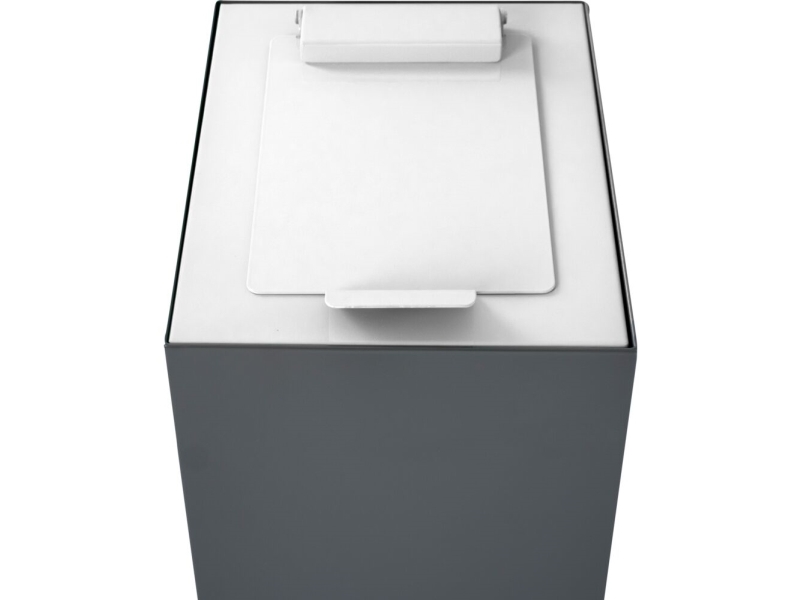 Deckel, V-Teil, Weiß, Stahl Pulverbeschichtet, Soft Close, Für Modulabfallbehälter