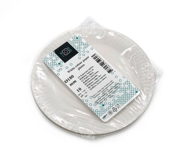 Runde Pappteller 180Mm Weiss 10Stk