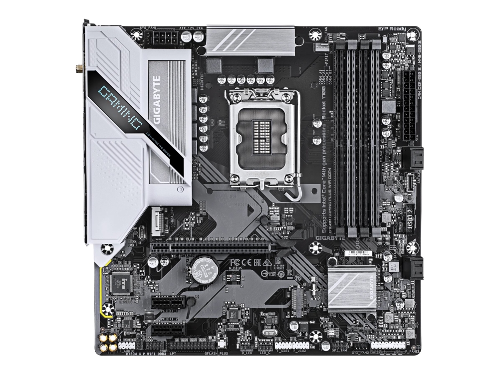 Gigabyte B760m Gaming Plus Wifi Ddr4-Mainboard - Unterstützt 14. Gen. Intel Core Cpus, 4+1+1 Phasen Vrm, Bis Zu 5333 Mhz Ddr4 (Oc), 2Xpcie 4.0 M.2, W