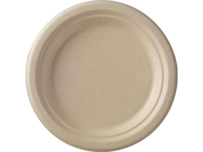 Tallrik 18cm bagasse PFAS-fri 50st/förpackning Brun 1x1x1mm (50EA) | Catering - Engångsservis - Tallrikar | GameStuff