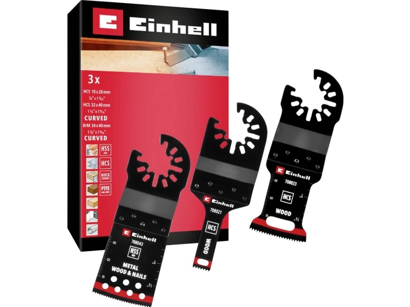 Einhell 708103 Multit.-Set Holz/Metal 3Tlg Sb Hcs Bim Multifunktionswerkzeug-Zubehoer-Set 1 (708103)