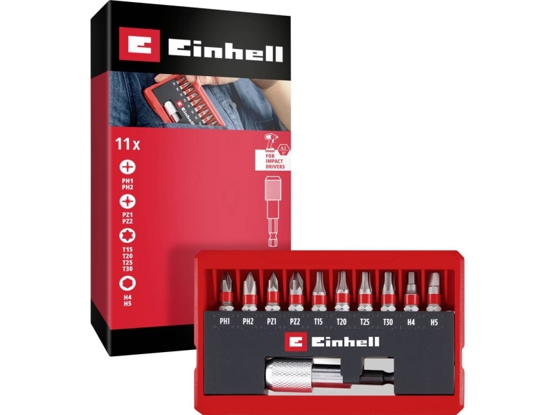 Einhell Bit Taschenbox 11Tlg 118663 Bit-Set Torx Ph Pz Innen-Sechskant Inkl (118663)