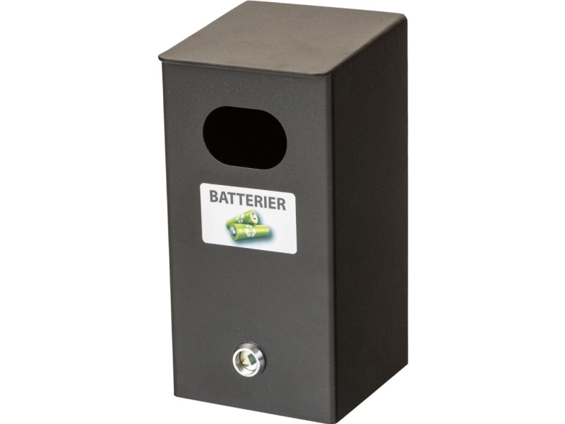 Batteriboks, Tina Trolleys, sort, pulverlakeret stål, med nøgle