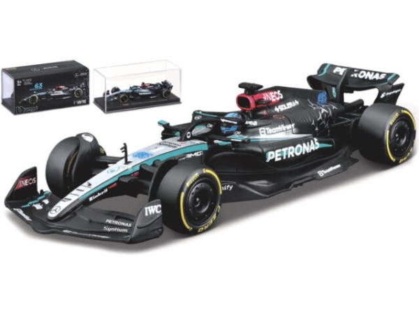 BBURAGO Mercedes Benz AMG F1 W15 1:43 Russell 24, Model af sportscykel, Formonterede, 1:43, Mercedes Benz AMG F1 W15, Ethvert køn, Metal, Plast