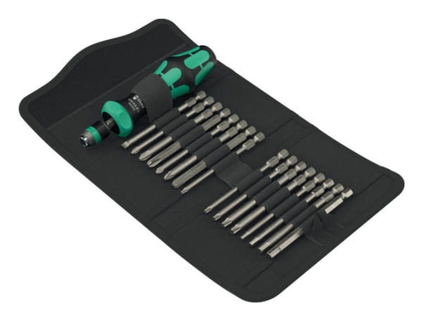 Kraftform Kompakt 60 RA-R 1 (schwarz/grün, 17-teilig, 1/4", mit Ratschenfunktion und Rapidaptor Schnellwechselfutter)