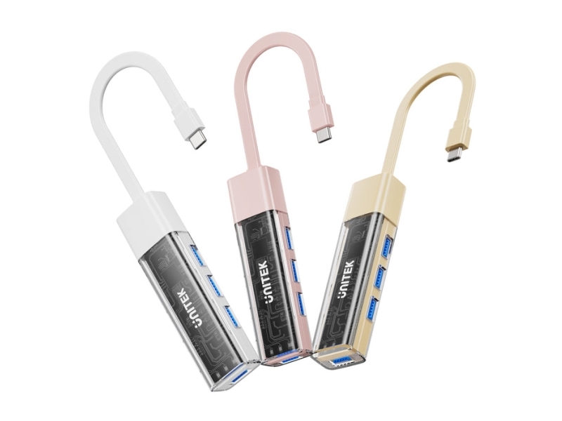 Unitek Usb Hub Unitek Bi-Direktionaler Hub Usb C/Usb A 5Gbps, 4X Usb A Weiß