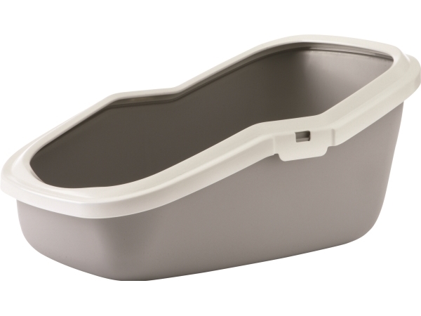 SAVIC ASEO Pilkas su Baltu Ratlankiu - Atviras kačių kraiko padėklas - 56x39x27,5 cm - 1 vnt.