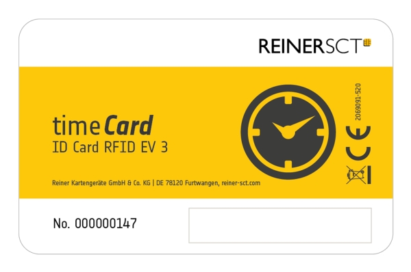 Reiner Sct Timecard Premium Card Mifare Desfire Ev3, Sort, Hvid, Gul, 13.56 Mhz, Ip65, Timecard Multiterminal (Des), Timecard Terminal 3, Timecard Te