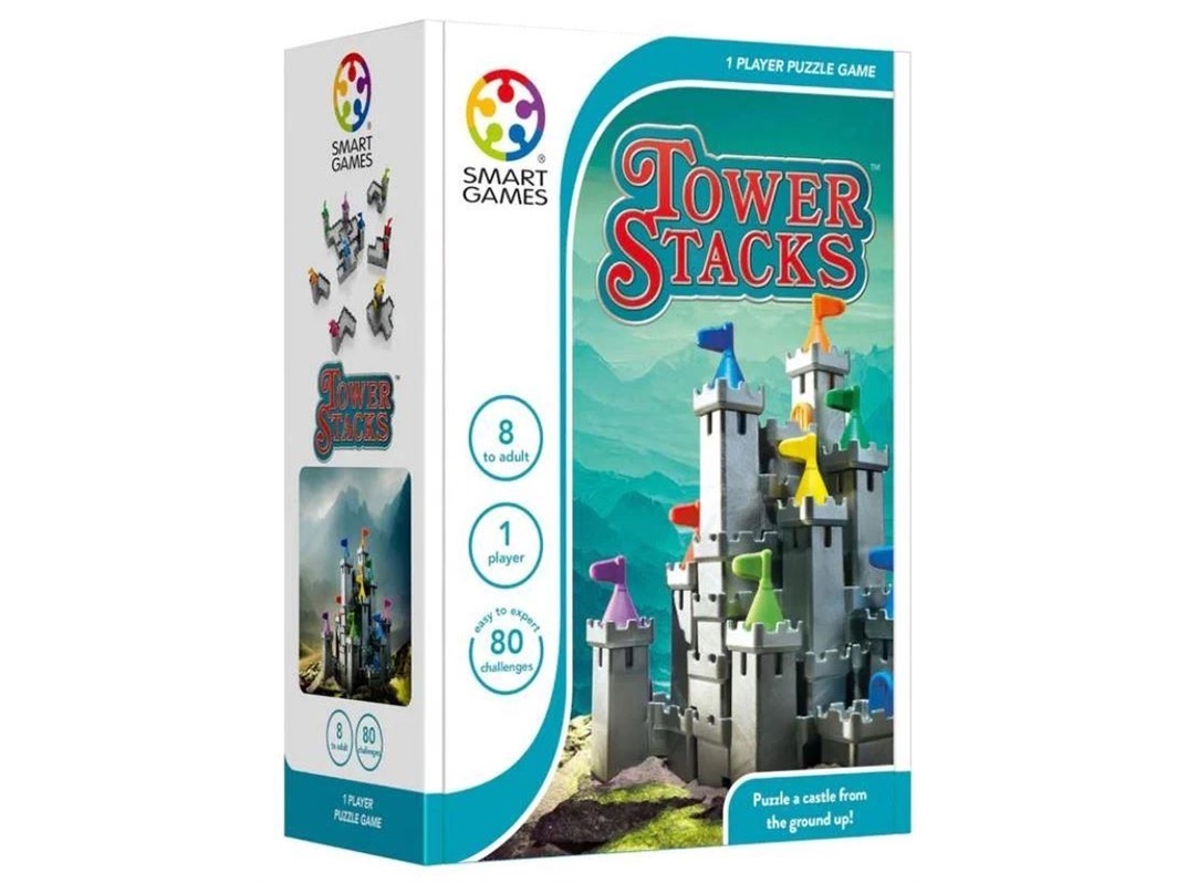SmartGames Tower Stacks, Låspussel, 8 År | Leksaker - Spel - IQ pussel | GameStuff