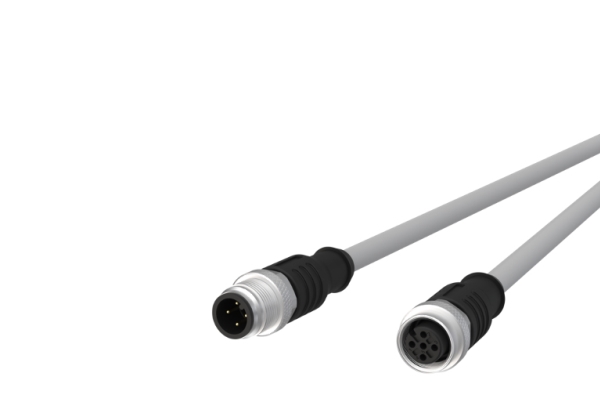Sensor-/Ventilkabel Metz Connect M12, Kod A, Lige Han - Lige Hun, Grå, 2 M