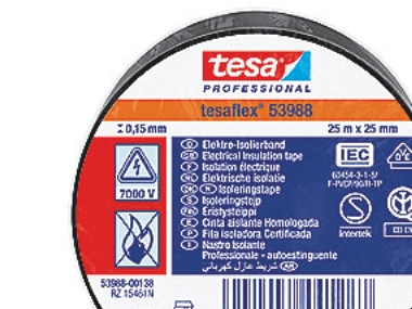 Tesa isoleringstejp 25mx25mm - Tesaflex 53988 svart, VDE PVC, för isolering och märkning av kablar | Verktyg & Verkstad - Infästning - Övriga Infästning | GameStuff