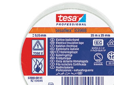 Tesa isoleringstejp 25mx25mm - Tesaflex 53988 vit, VDE PVC, för isolering och märkning av kablar | Verktyg & Verkstad - Infästning - Övriga Infästning | GameStuff