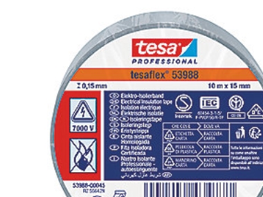 Tesa isoleringstejp 10mx15mm - Tesaflex 53988 grå, VDE PVC, för isolering och märkning av kablar | Verktyg & Verkstad - Infästning - Övriga Infästning | GameStuff