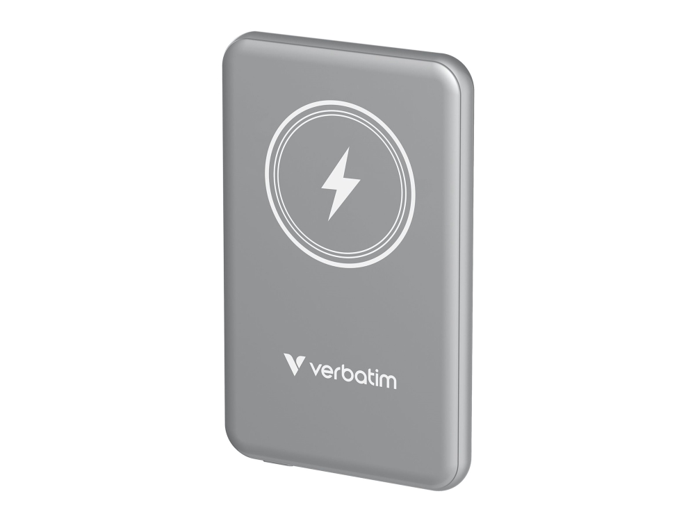 Verbatim Charge 'N' Go - Trådløs Power Bank - Magnetisk Montering - Li-Pol - 5000 Mah - 20 Watt - 2.4 A - Apple Fast Charge, Pd 3.0, Qc 3.0, Apple 2.