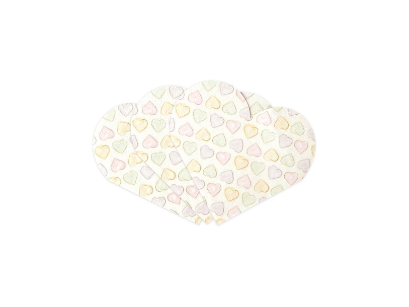 Pastellfarbene Herzservietten, 20 Stück