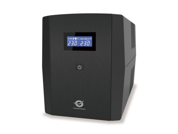 Conceptronic Zeus03g 1200Va 720W Usv, 4X Uk-Steckdosen, Hid-Usb, Rj45 Ein/Aus, Mit Avr-Funktion, Line-Interaktiv, 1,2 Kva, 720 W, 220 V, 240 V, 220 V