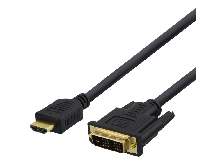 Deltaco Hdmi Zu Dvi-D Kabel, 3 M, Schwarz, 3 M, Hdmi Typ A (Standard), Dvi-D, Stecker, Stecker, Gerade