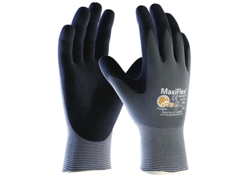 Handsker strik og PU coating, Maxi-Flex No. 10 / XL, nylon/polyamid, grå Pakke a 12 par