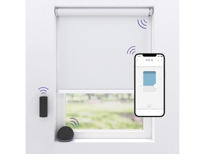MotionBlinds trådlös el-blackout rullgardin 90x190 cm - vit