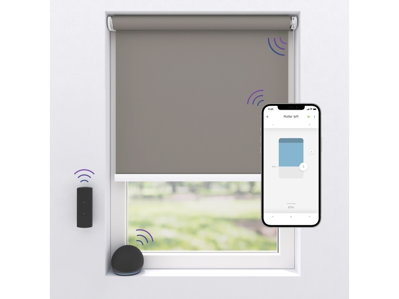 MotionBlinds Wireless Electric Black-Out Rollerblind 100x190cm - Grey