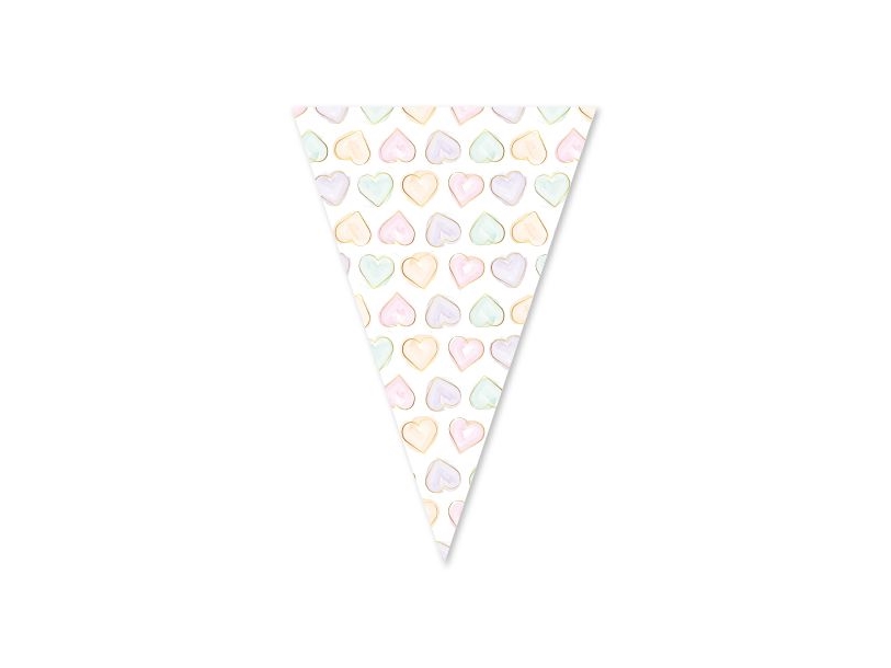 Pastel Hjerter Vimpelguirlande, 6 M