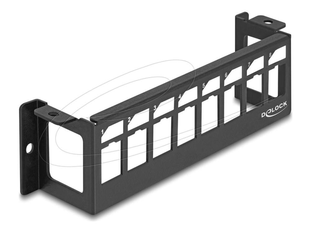 Delock - Patchpanel (Blank) (Vandret( - Keystone - Overflademonterbar - Sort - 8 Porte