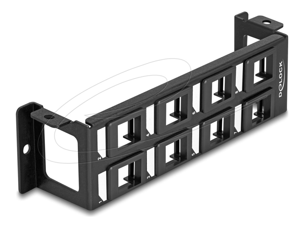 Delock - Patchpanel (Blank) (Lodret) - Keystone - Overflademonterbar - Sort - 8 Porte