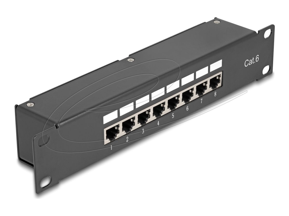 Delock - Patch-Panel - Stativmonterbar - Cat 6 - Rj-45 - Sort - 1U - 10"