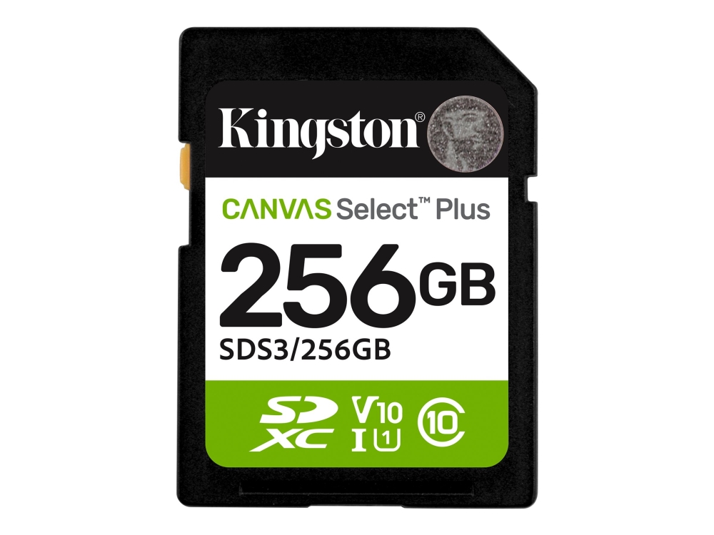 Kingston Canvas Select Plus - Flashhukommelseskort - 256 GB - Video Class V10 / UHS-I U1 / Class10 - SDXC UHS-I