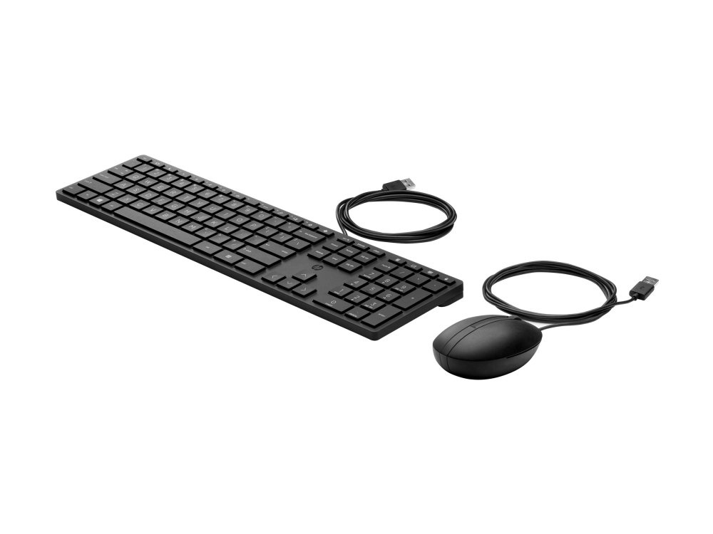 Hp Wired Desktop 320Mk Maus Und Tastatur, Kabelgebunden, Usb, Membran Key Switch, Schwarz, Maus Enthalten