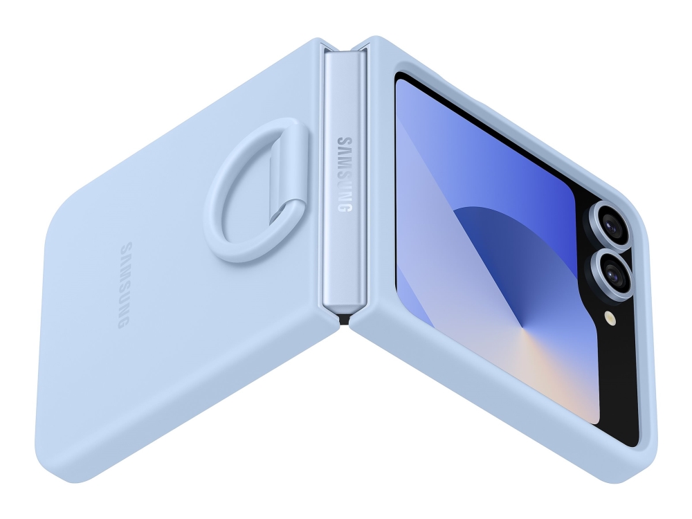 Samsung EF-PF741 - Matkapuhelimen takakuori - renkaalla - silikonia - vaaleansininen - Galaxy Z Flip6 -puhelimiin
