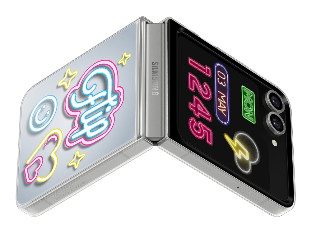 Samsung - Bagsidecover Til Mobiltelefon - Neon Tema - Grå - For Galaxy Z Flip6