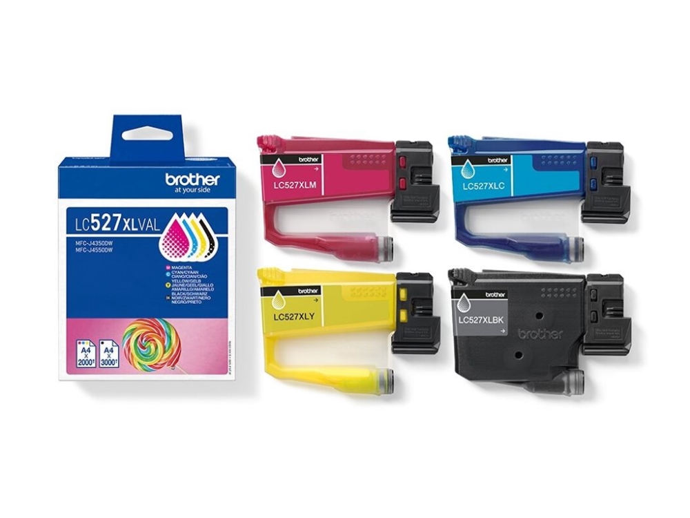 Brother LC527XL Value Pack - 4-pack - Lång livslängd - svart, gul, cyan, magenta - original - hängande låda - bläckpatron - för Brother MFC-J4350DW, MFC-J4550DW, MFC-J6760DW | Skrivare - Bläck, toner & förbrukningsvaror - Bläck | GameStuff