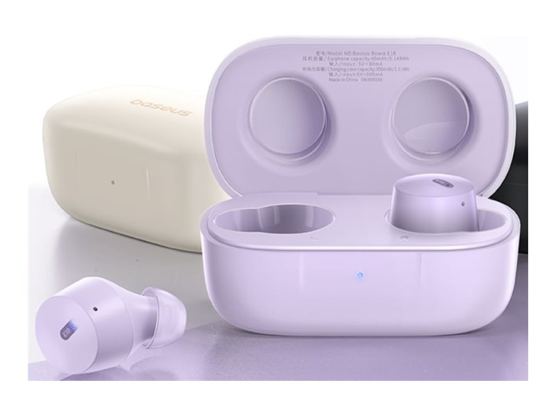 Baseus Bowie E18 - True wireless-hörlurar med mikrofon - inuti örat - Bluetooth - stjärn lila | TV, Ljud & Bild - Hörlurar & Mikrofoner | GameStuff