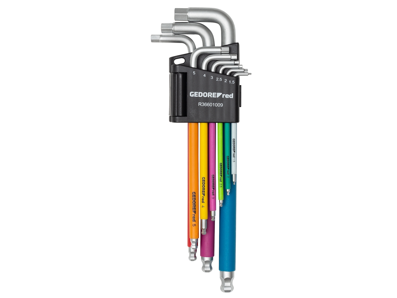 Gedore R36601009 Sechskantschraubendreher-Set 1,5 Mm, 2,0 Mm, 2,5 Mm, 3,0 Mm, 4,0 Mm, 5 Mm, 6,0 Mm, 8,0 Mm, 10 Mm