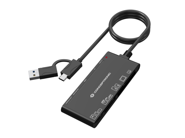 Conceptronic Bian10b, Kompakt Flash (Cf), Mmc, Hukommelsesstick (Ms), Microsd (Transflash), Microsdhc, Microsdxc, Sd,..., Sort, 5000 Mbit/S, Usb 3.2