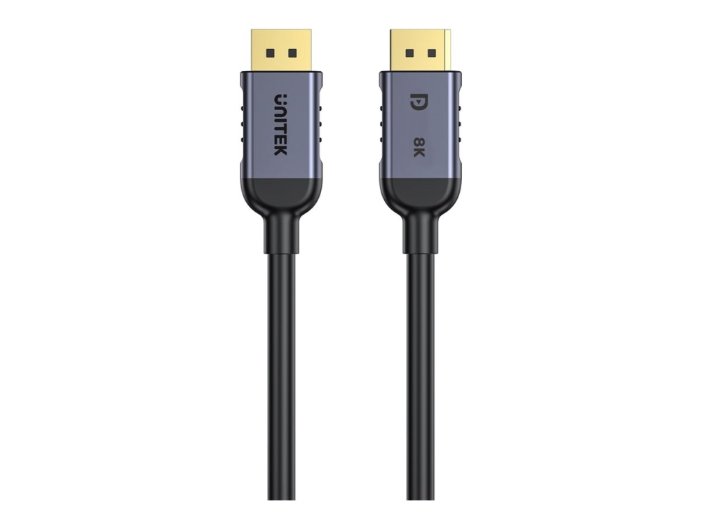 Unitek - DisplayPort kabel - DisplayPort (han) til DisplayPort (han) - DisplayPort 1.4 - 3 m - 4K120 Hz support, 8K60 Hz support, 2K240 Hz (2560 x 1440) support - space grey