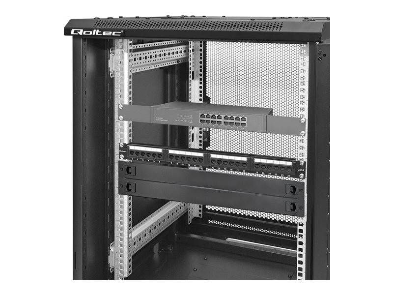 Qoltec - Rack Blur Panel - Massiver Stahl - Schwarz - 1U - 19"