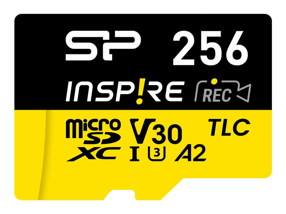 Muistikortti Silicon Power Inspire 256 GB MicroSDXC V30 UHS-I U3 A2 4K + sovitin (SP256GBSTXLA2V1NSP) (SP256GBSTXLA2V1NSP)
