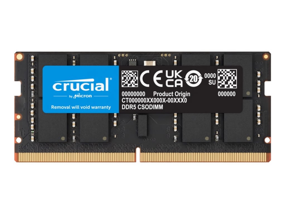 Crucial - DDR5 - modul - 32 GB - SO DIMM 262-PIN - 3200 MHz / PC5-51200 - CL52 - 1.1 V - clocked - on-die ECC - sort