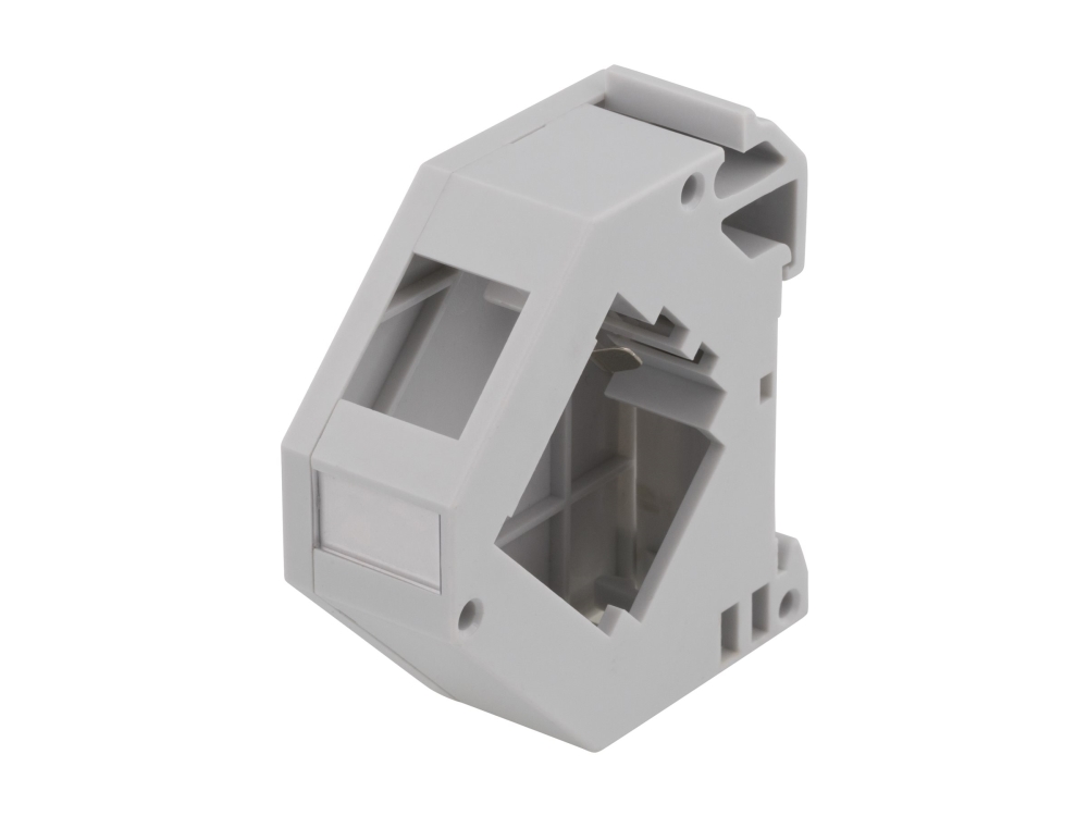 DELTACO - Modulært indstiksholder - shielding, plastic - DIN-skinnemonterbar - grå - 1 port